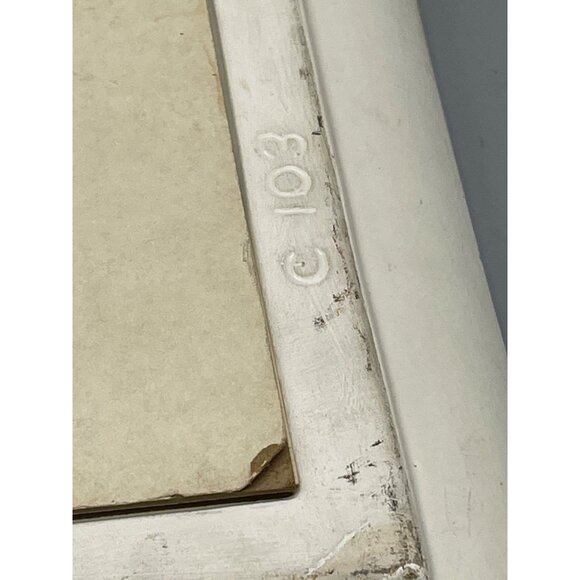 vintage ceramic framed La Mode illustree print shabby chic white gold mated READ - Picture 6 of 8